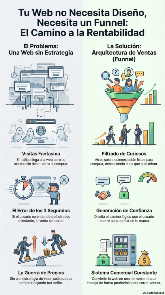 Infografía sobre la rentabilidad de un Funnel de ventas para negocios online