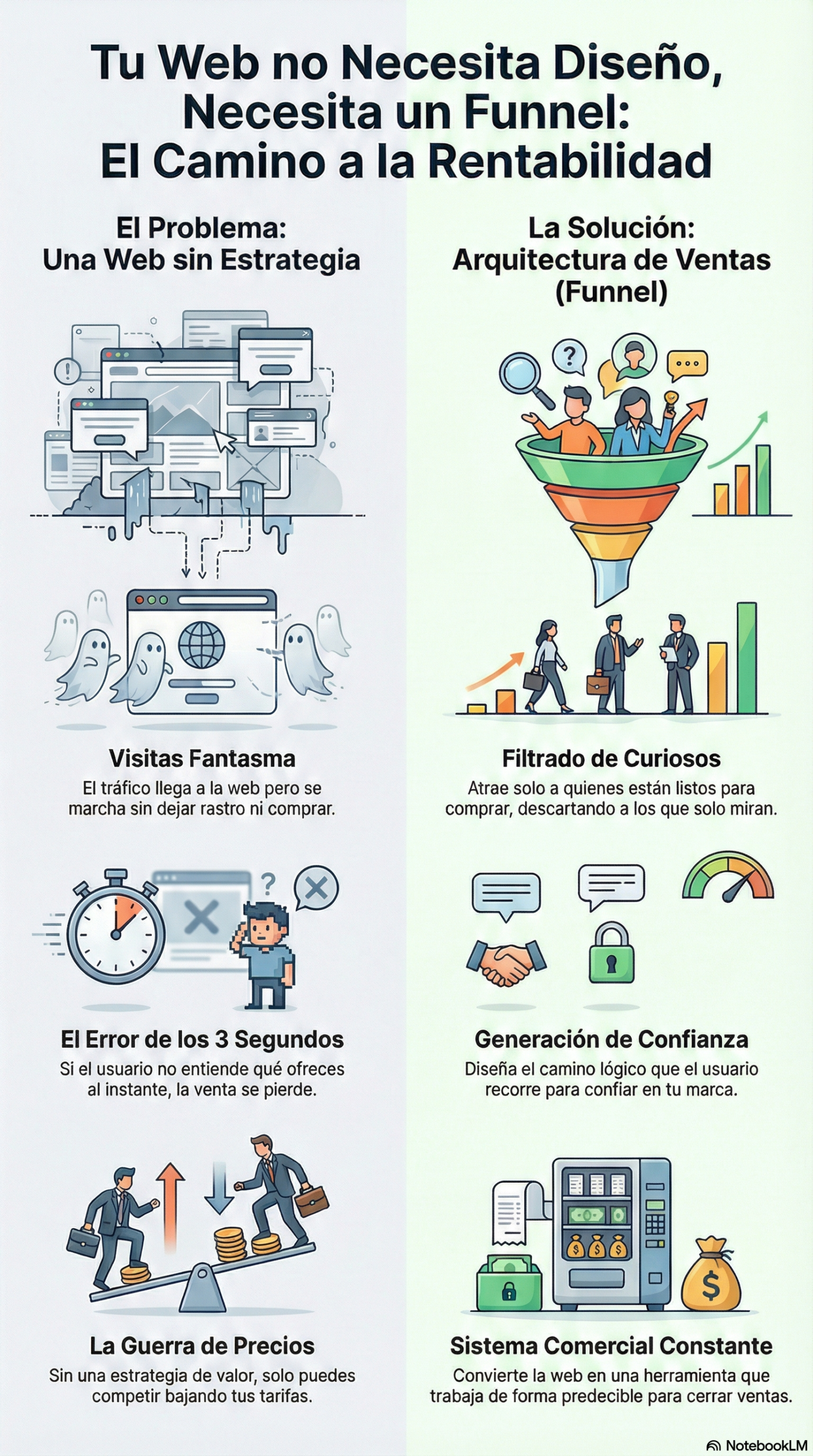 Infografía sobre la rentabilidad de un Funnel de ventas para negocios online